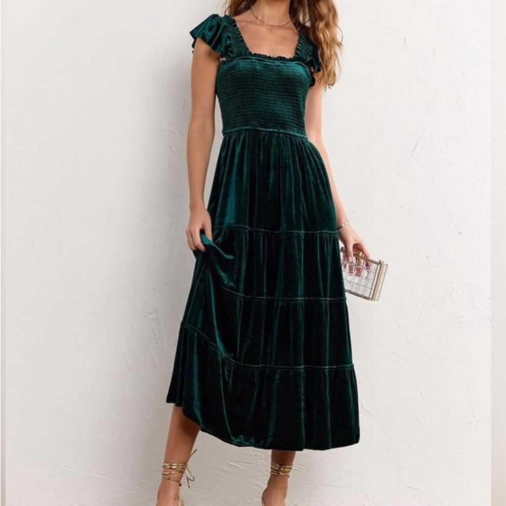 Hill House Home Green Velvet Nap Dress